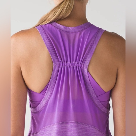 LULULEMON WORK THE CIRCUIT TANK HEATHERED MOONLIT MAGENTA SIZE 2 - Picture 3 of 8